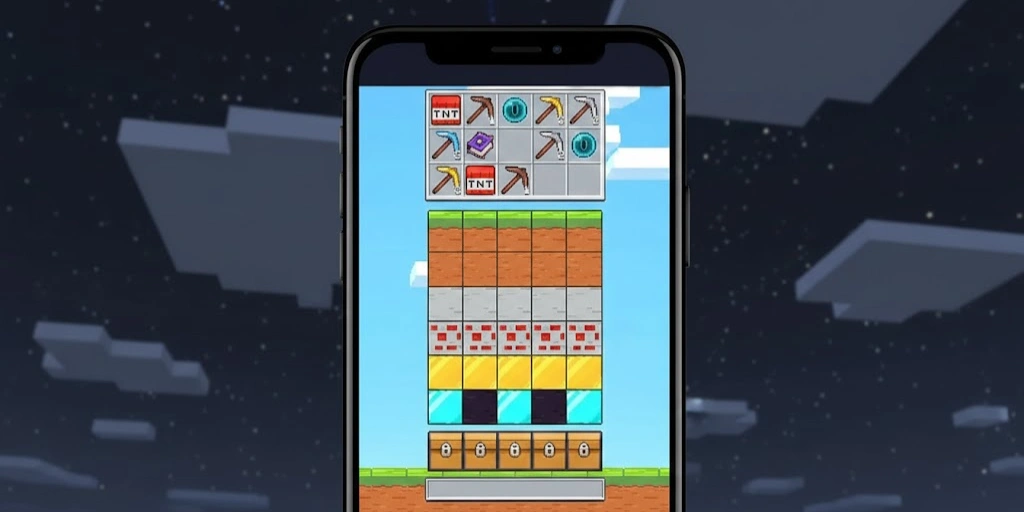 Mine Drop Gameplay auf mobilem Bildschirm